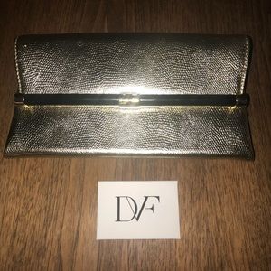 DVF Gold Clutch Perfect for Evening / Formal